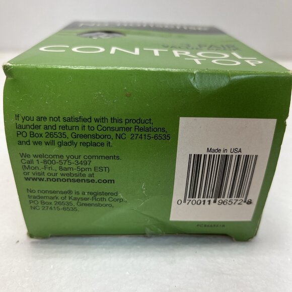 3 Pair No Nonsense Control Top Pantyhose Size A Off Black Sheer Toe  Made In USA - Picture 6 of 6